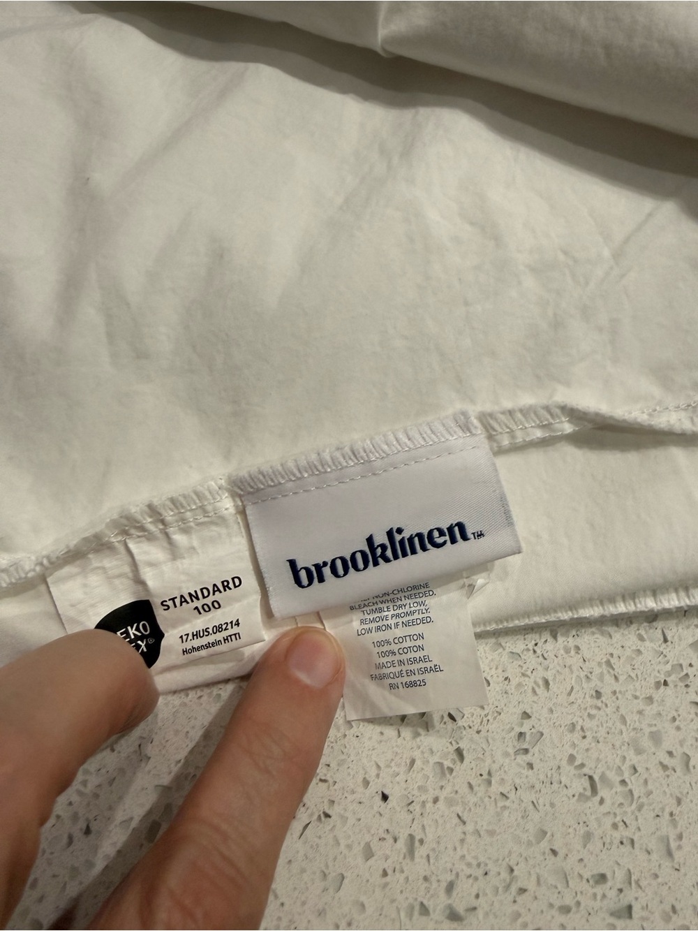 Brooklinen White Duvet Cover with Branded Label
